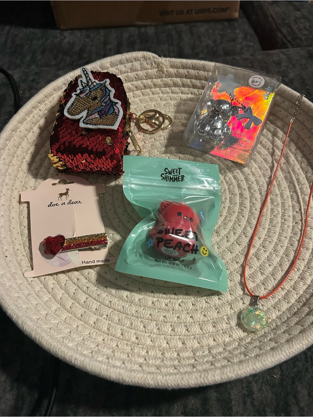 Girls Bundle. Red Sequin Unicorn Keychain/bag charm/Bag.